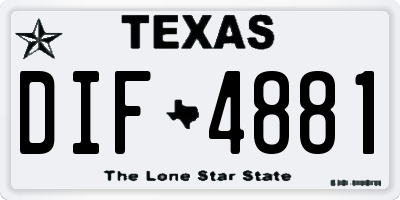 TX license plate DIF4881