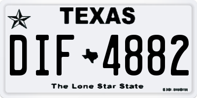 TX license plate DIF4882