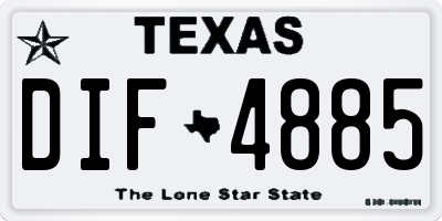 TX license plate DIF4885