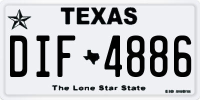 TX license plate DIF4886