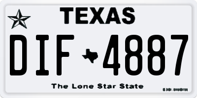 TX license plate DIF4887