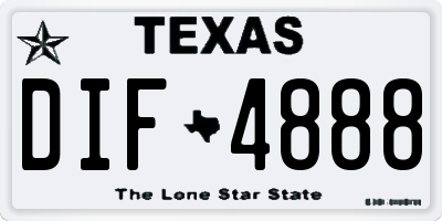 TX license plate DIF4888