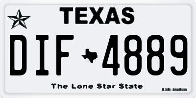 TX license plate DIF4889