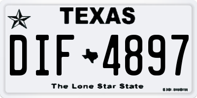 TX license plate DIF4897