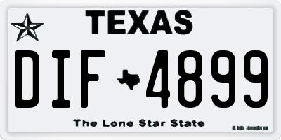 TX license plate DIF4899