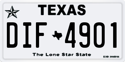 TX license plate DIF4901