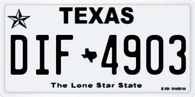 TX license plate DIF4903
