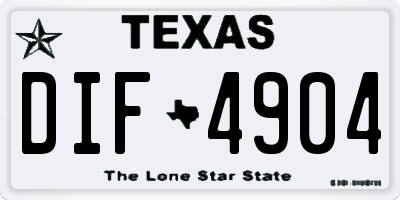 TX license plate DIF4904