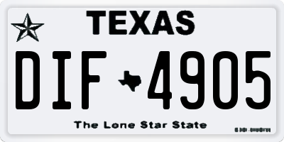 TX license plate DIF4905