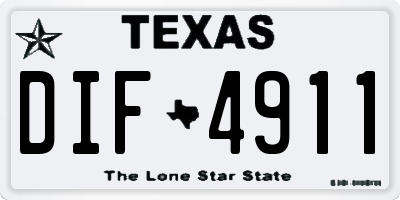 TX license plate DIF4911