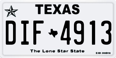 TX license plate DIF4913