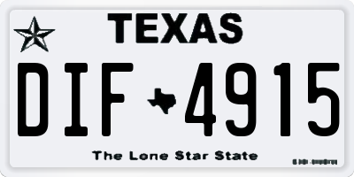 TX license plate DIF4915