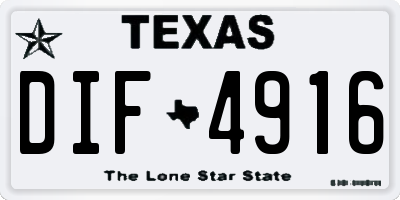 TX license plate DIF4916
