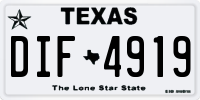 TX license plate DIF4919