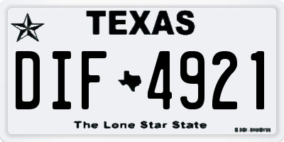 TX license plate DIF4921