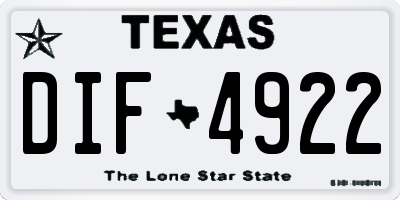 TX license plate DIF4922