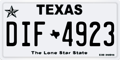 TX license plate DIF4923