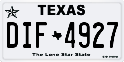 TX license plate DIF4927