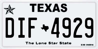 TX license plate DIF4929