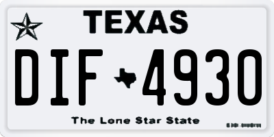 TX license plate DIF4930
