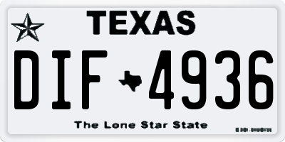 TX license plate DIF4936