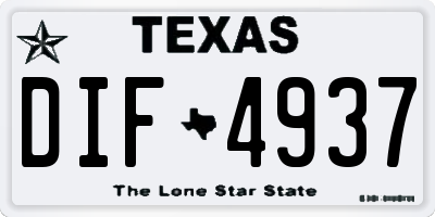 TX license plate DIF4937