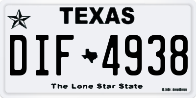 TX license plate DIF4938