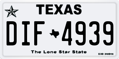 TX license plate DIF4939