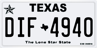 TX license plate DIF4940