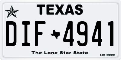TX license plate DIF4941