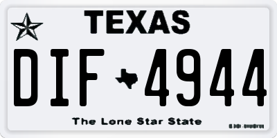 TX license plate DIF4944