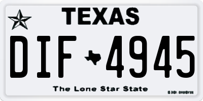 TX license plate DIF4945