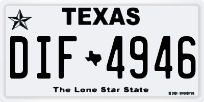 TX license plate DIF4946
