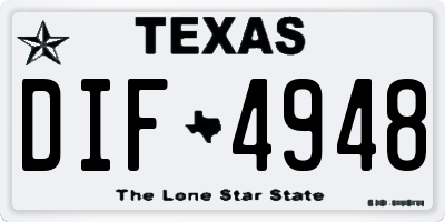 TX license plate DIF4948