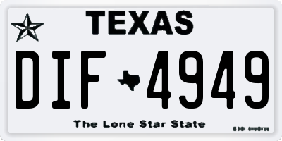 TX license plate DIF4949