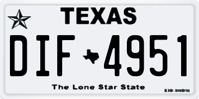 TX license plate DIF4951