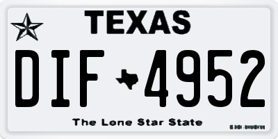 TX license plate DIF4952
