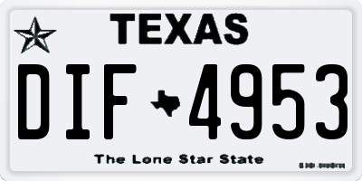 TX license plate DIF4953