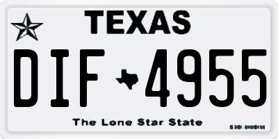 TX license plate DIF4955