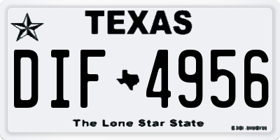 TX license plate DIF4956