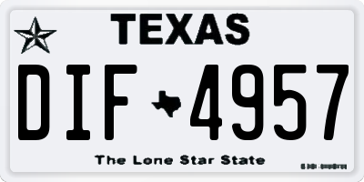 TX license plate DIF4957