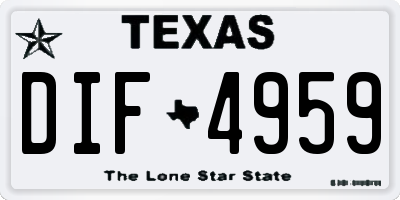TX license plate DIF4959