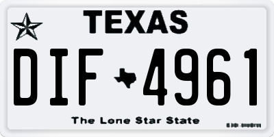 TX license plate DIF4961
