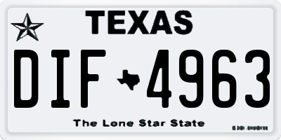 TX license plate DIF4963