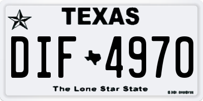 TX license plate DIF4970