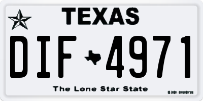 TX license plate DIF4971