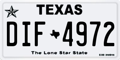 TX license plate DIF4972