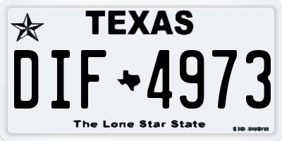TX license plate DIF4973
