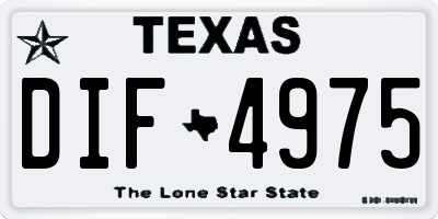 TX license plate DIF4975