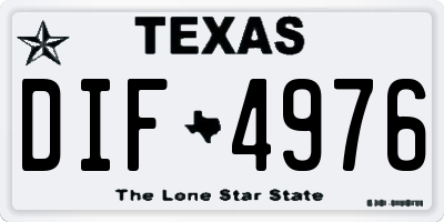 TX license plate DIF4976